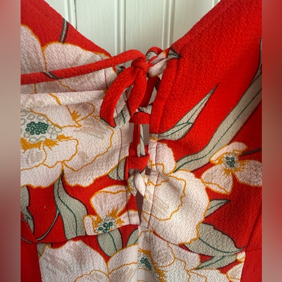 Show Me Your MuMu Red Floral Maxi Dress Size L - Picture 3 of 7